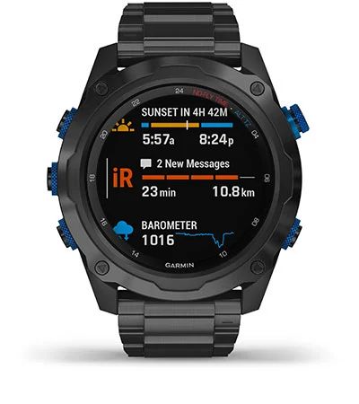 Умные часы Garmin Descent MK2 стальные с черным ремешком