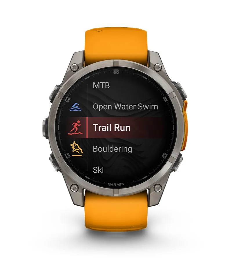 Умные часы Garmin Fenix 8, 47 мм, AMOLED, Sapphire Carbon Gray DLC Titanium with Black/Pebble Gray Silicone Band